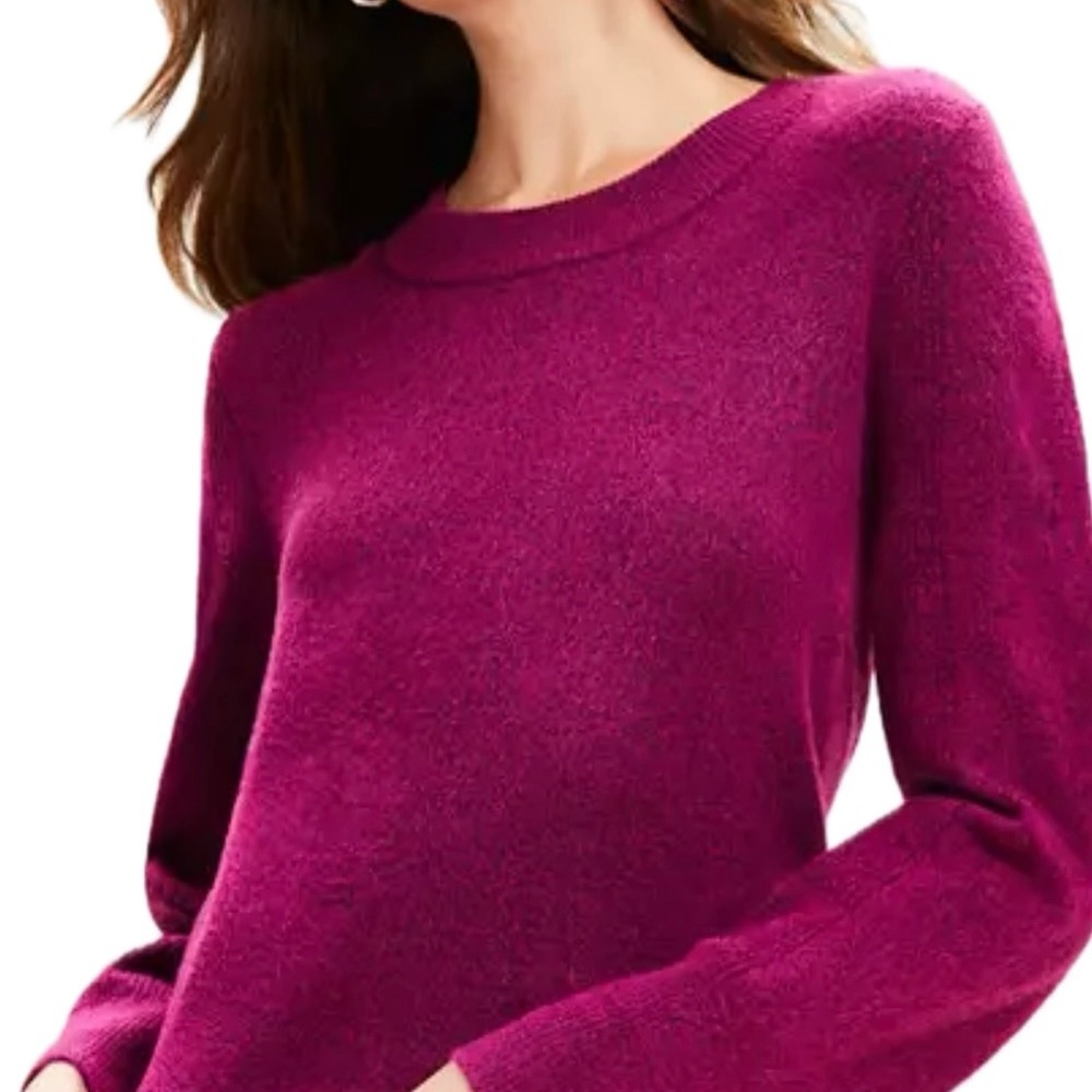 LOFT Magenta Crew Neck Sweater